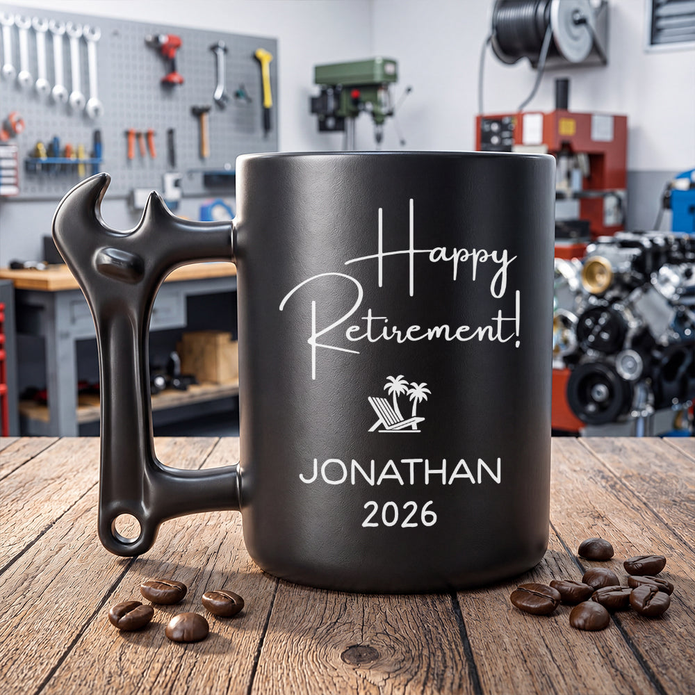 Personalized Wrench Handle Coffee Mug Custom Gift for Dad