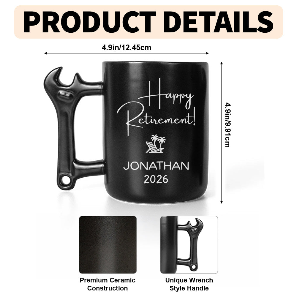 Personalized Wrench Handle Coffee Mug Custom Gift for Dad