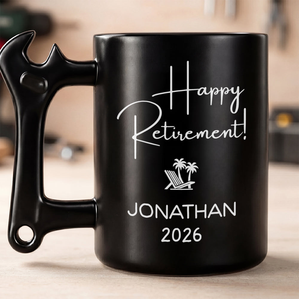 Personalized Wrench Handle Coffee Mug Custom Gift for Dad