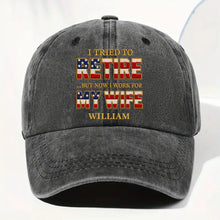 Load image into Gallery viewer, Personalized Washed Denim Cap Custom Name Gift for Dad
