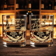 Load image into Gallery viewer, Personalized Custom Whiskey Glass Gift for Retirement | Palm Tree

