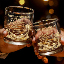 Load image into Gallery viewer, Personalized Custom Whiskey Glass Gift for Retirement | Palm Tree
