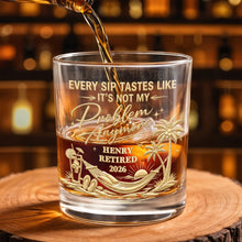 Load image into Gallery viewer, Personalized Custom Whiskey Glass Gift for Retirement | Palm Tree
