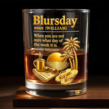 Load image into Gallery viewer, Personalized Custom Whiskey Glass with Sunset Beach Design Gift for Dad

