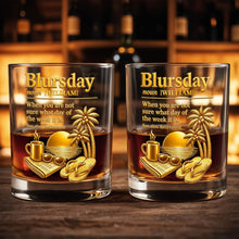 Load image into Gallery viewer, Personalized Custom Whiskey Glass with Sunset Beach Design Gift for Dad
