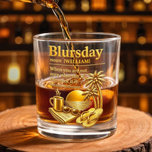Load image into Gallery viewer, Personalized Custom Whiskey Glass with Sunset Beach Design Gift for Dad
