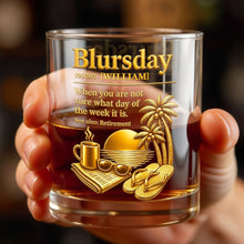 Load image into Gallery viewer, Personalized Custom Whiskey Glass with Sunset Beach Design Gift for Dad
