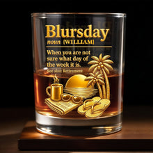 Load image into Gallery viewer, Personalized Custom Whiskey Glass with Sunset Beach Design Gift for Dad
