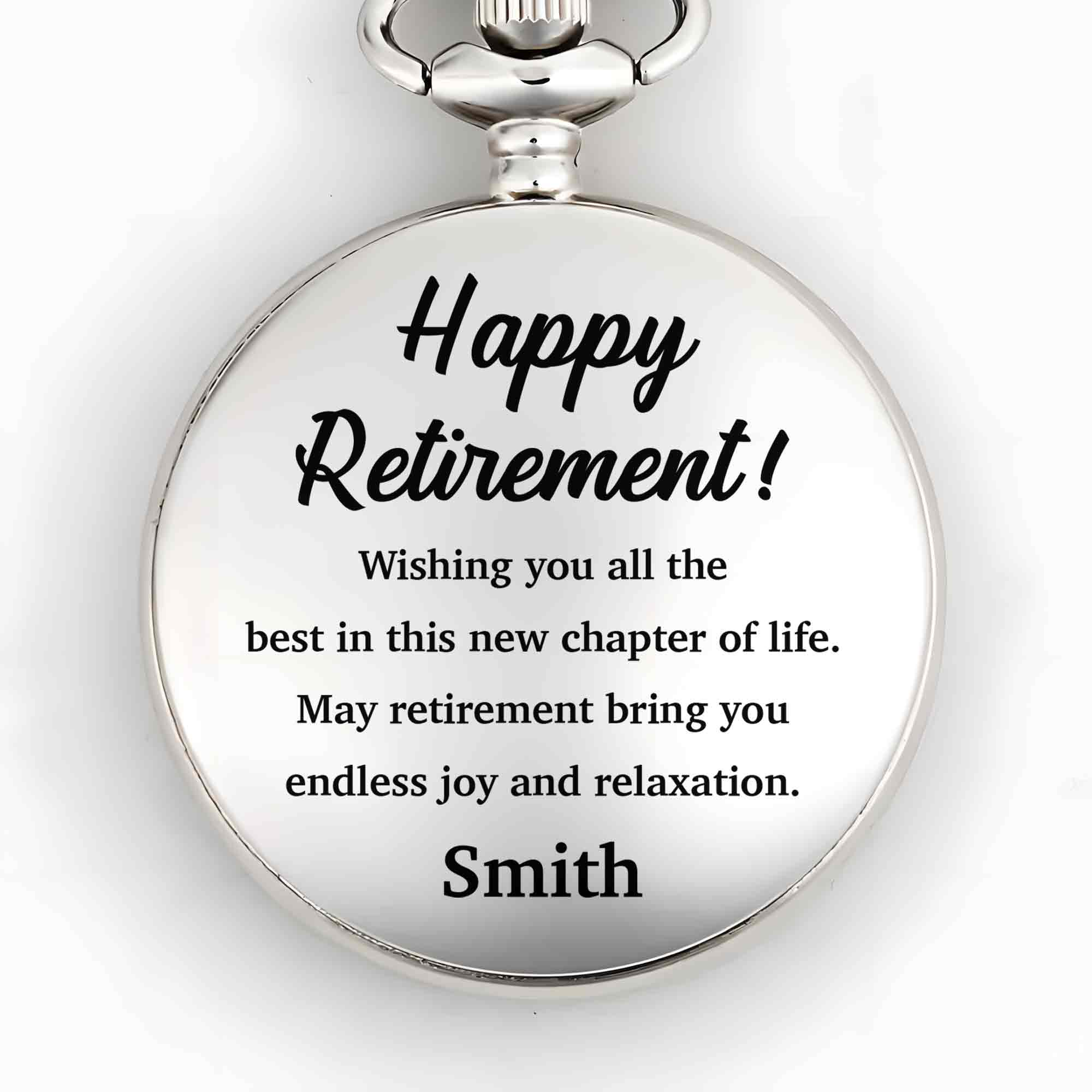 Personalized Silver-Plated Pocket Watch Custom Engraving Retirement Gift for Dad
