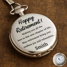 Load image into Gallery viewer, Personalized Silver-Plated Pocket Watch Custom Engraving Retirement Gift for Dad
