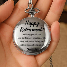 Load image into Gallery viewer, Personalized Silver-Plated Pocket Watch Custom Engraving Retirement Gift for Dad
