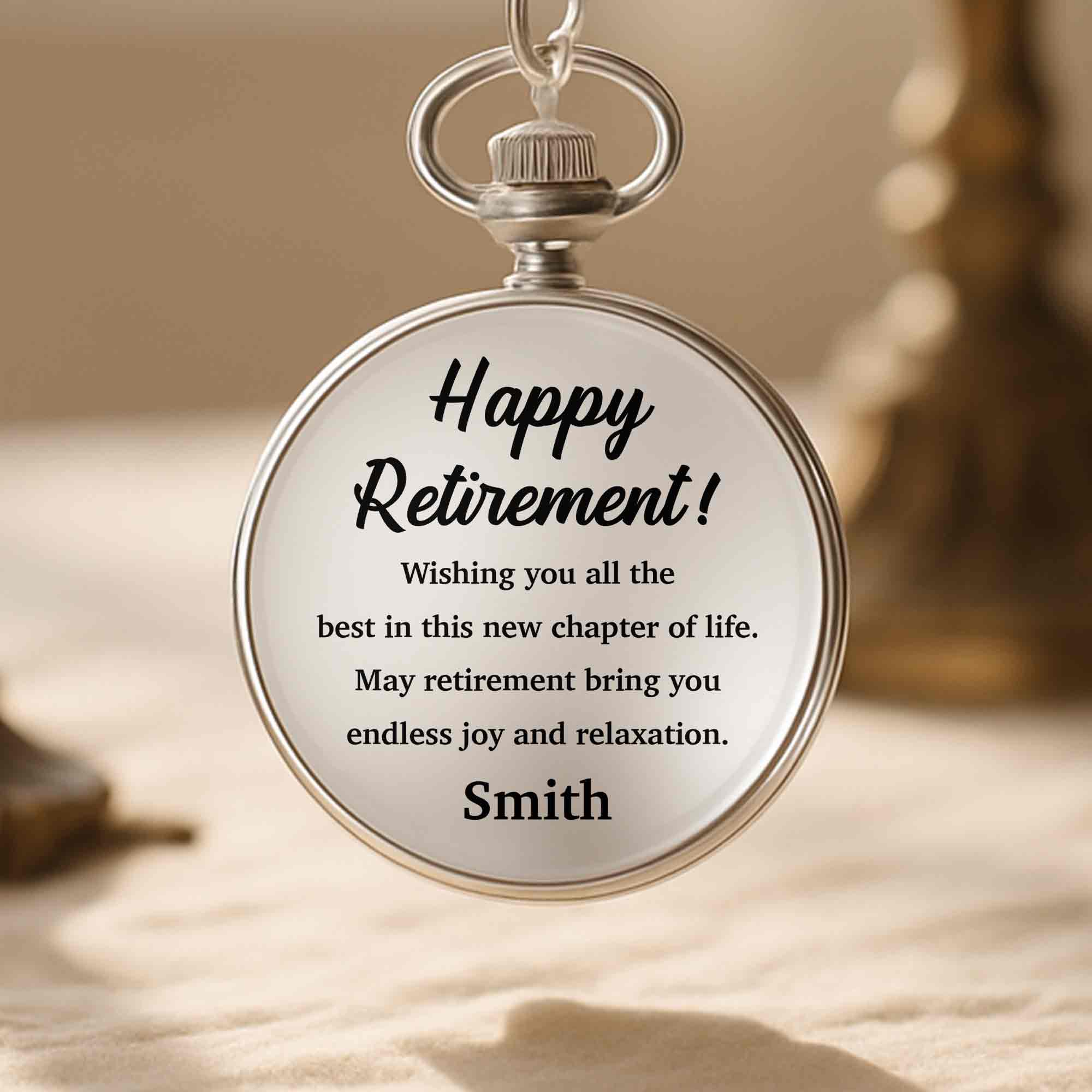 Personalized Silver-Plated Pocket Watch Custom Engraving Retirement Gift for Dad