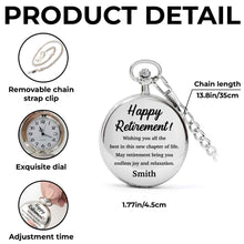 Load image into Gallery viewer, Personalized Silver-Plated Pocket Watch Custom Engraving Retirement Gift for Dad

