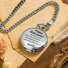 Load image into Gallery viewer, Personalized Silver-Plated Pocket Watch Custom Engraving Retirement Gift for Dad

