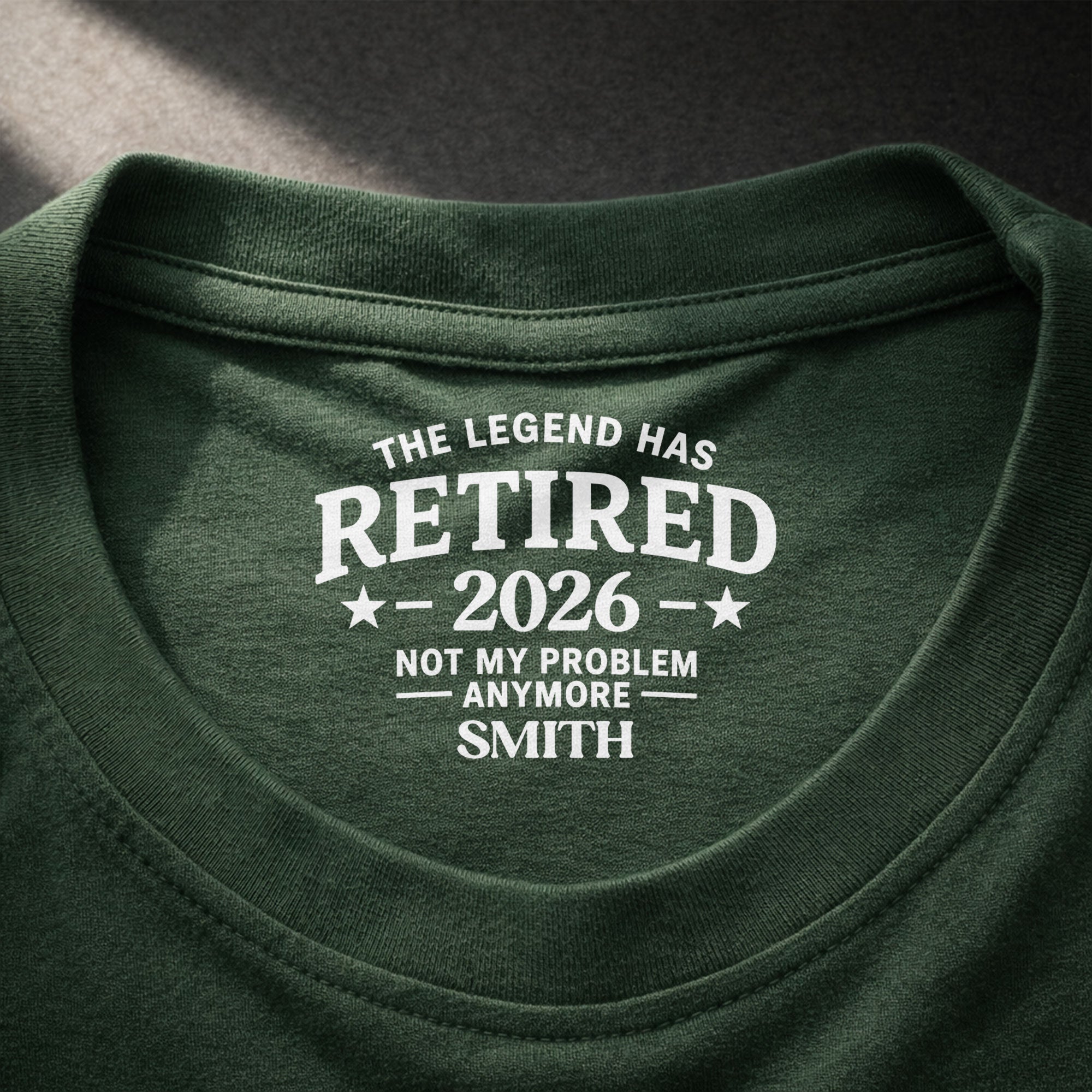 Personalized Funny Retirement T-Shirt Inside Neck Print Gift for Dad