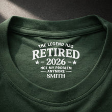 Load image into Gallery viewer, Personalized Funny Retirement T-Shirt Inside Neck Print Gift for Dad
