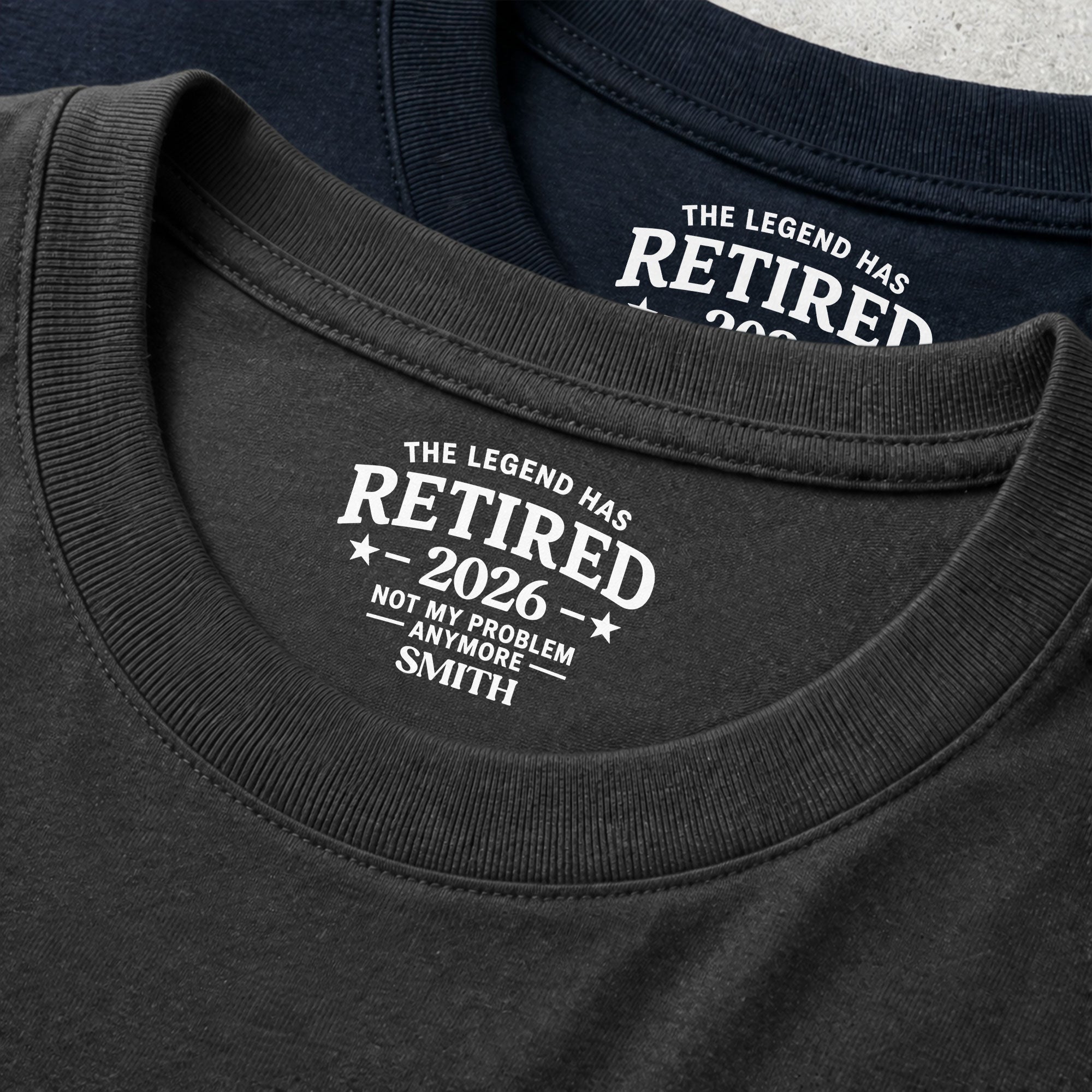 Personalized Funny Retirement T-Shirt Inside Neck Print Gift for Dad