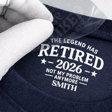 Load image into Gallery viewer, Personalized Funny Retirement T-Shirt Inside Neck Print Gift for Dad
