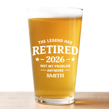 Load image into Gallery viewer, Personalized Beer Glass Custom Retirement Gift for Him
