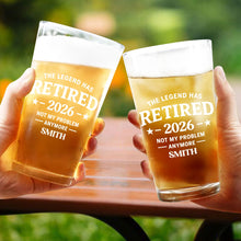 Load image into Gallery viewer, Personalized Beer Glass Custom Retirement Gift for Him
