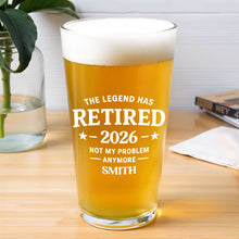 Load image into Gallery viewer, Personalized Beer Glass Custom Retirement Gift for Him
