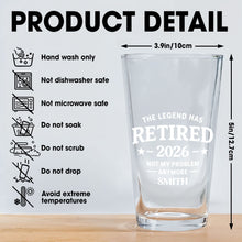 Load image into Gallery viewer, Personalized Beer Glass Custom Retirement Gift for Him
