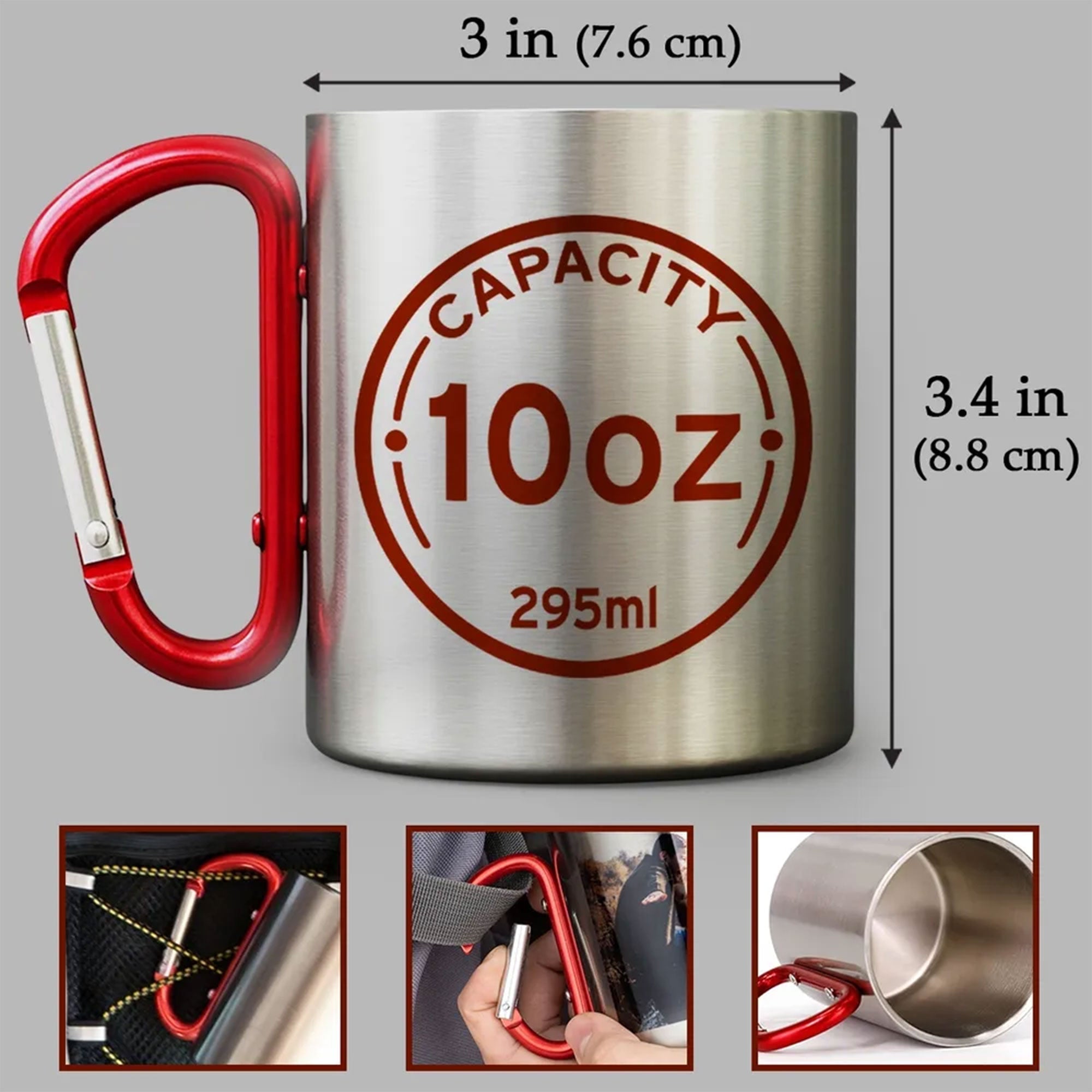 Personalized Carabiner Mug Custom Name Retirement Gift for Dad
