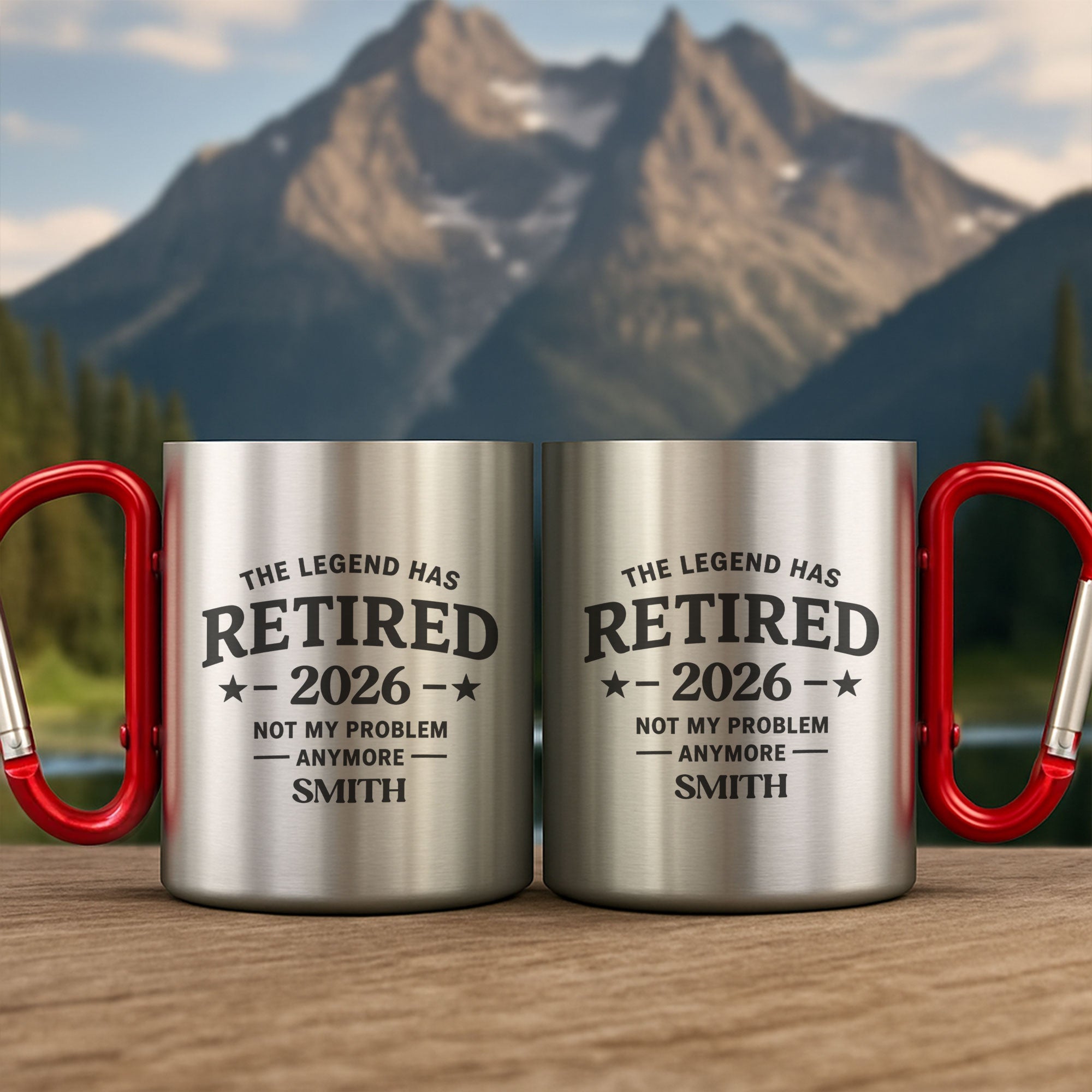 Personalized Carabiner Mug Custom Name Retirement Gift for Dad