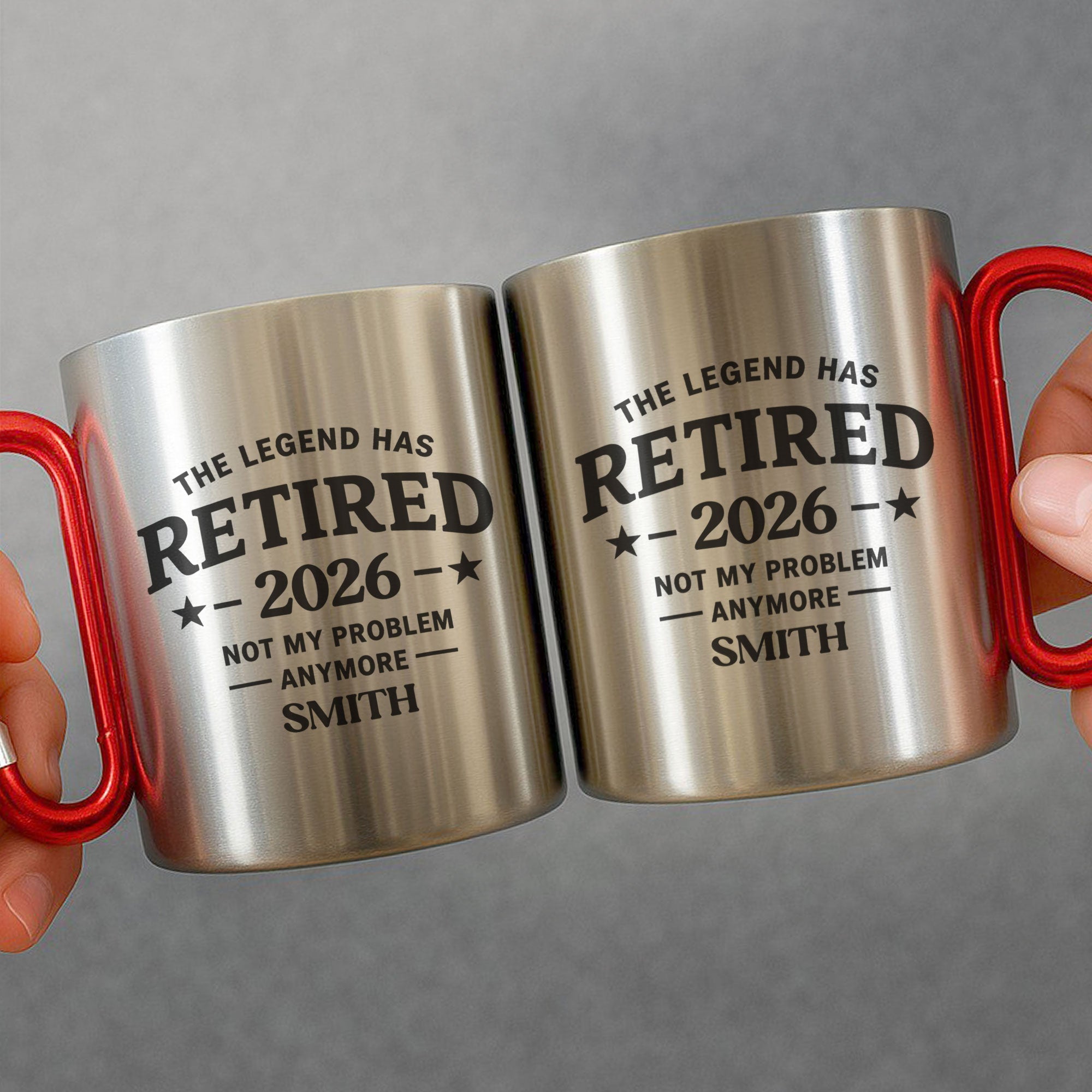 Personalized Carabiner Mug Custom Name Retirement Gift for Dad