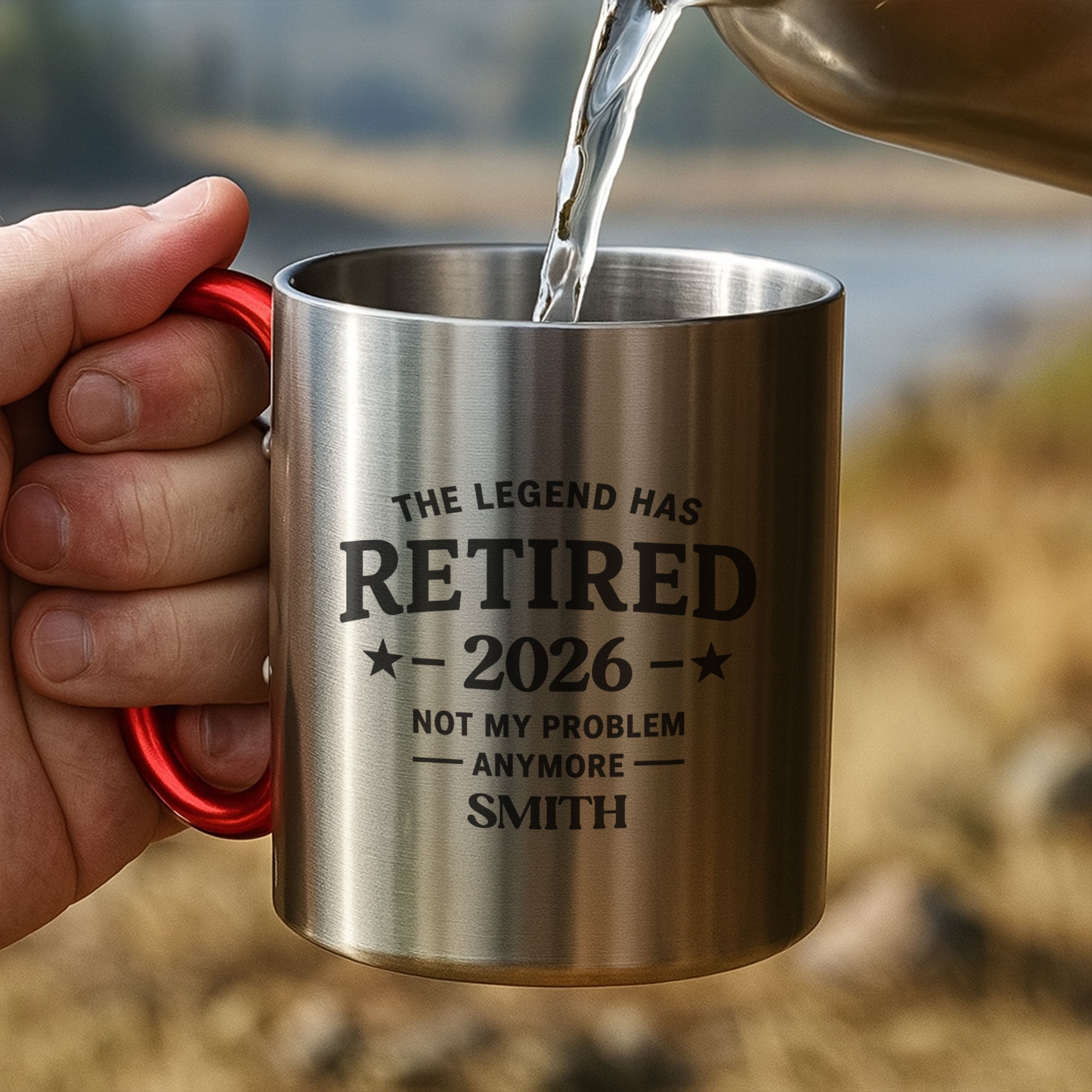 Personalized Carabiner Mug Custom Name Retirement Gift for Dad