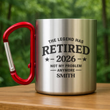 Load image into Gallery viewer, Personalized Carabiner Mug Custom Name Retirement Gift for Dad
