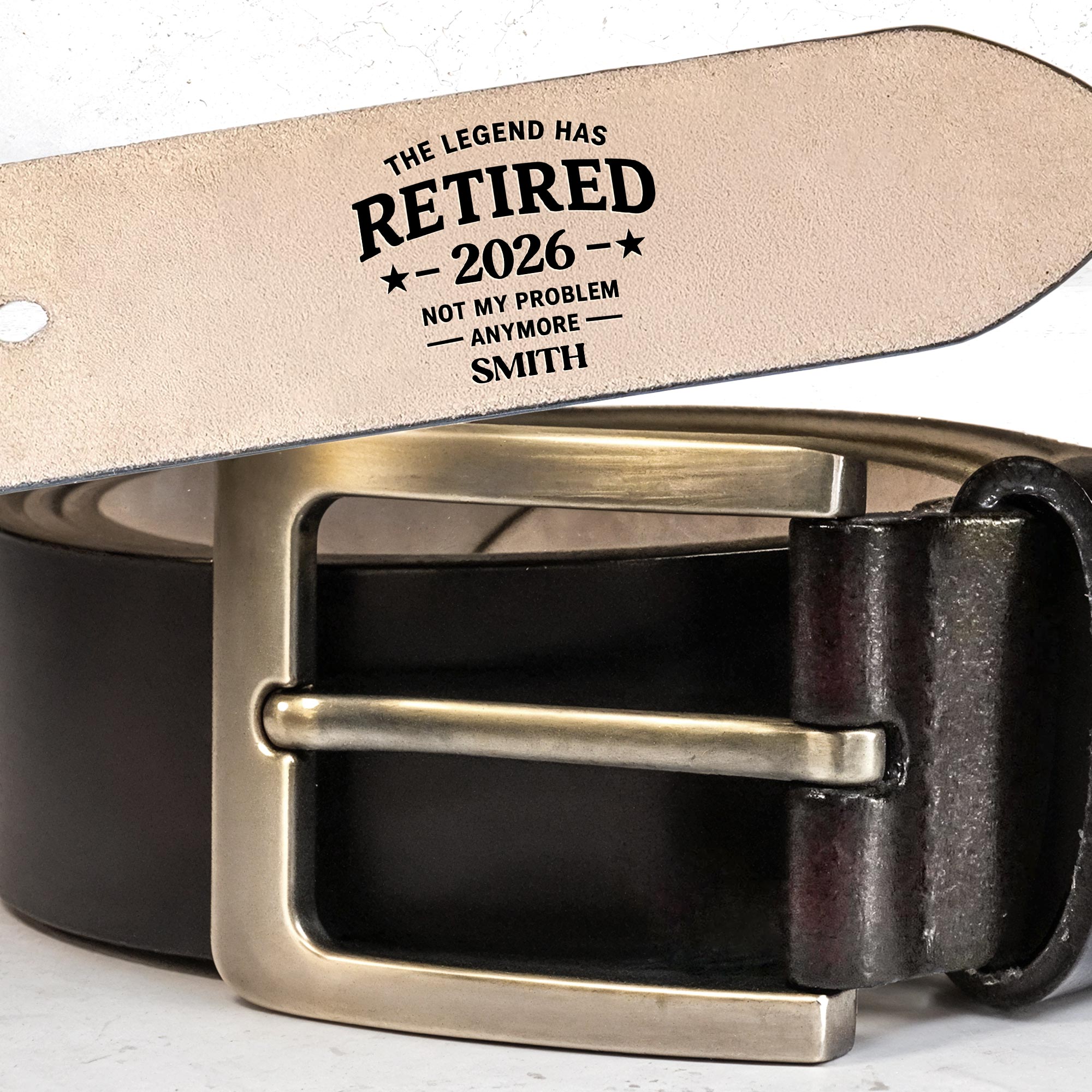 Personalized Engraved Leather Belt Custom Name Funny Gift for Dad