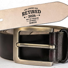 Load image into Gallery viewer, Personalized Engraved Leather Belt Custom Name Funny Gift for Dad
