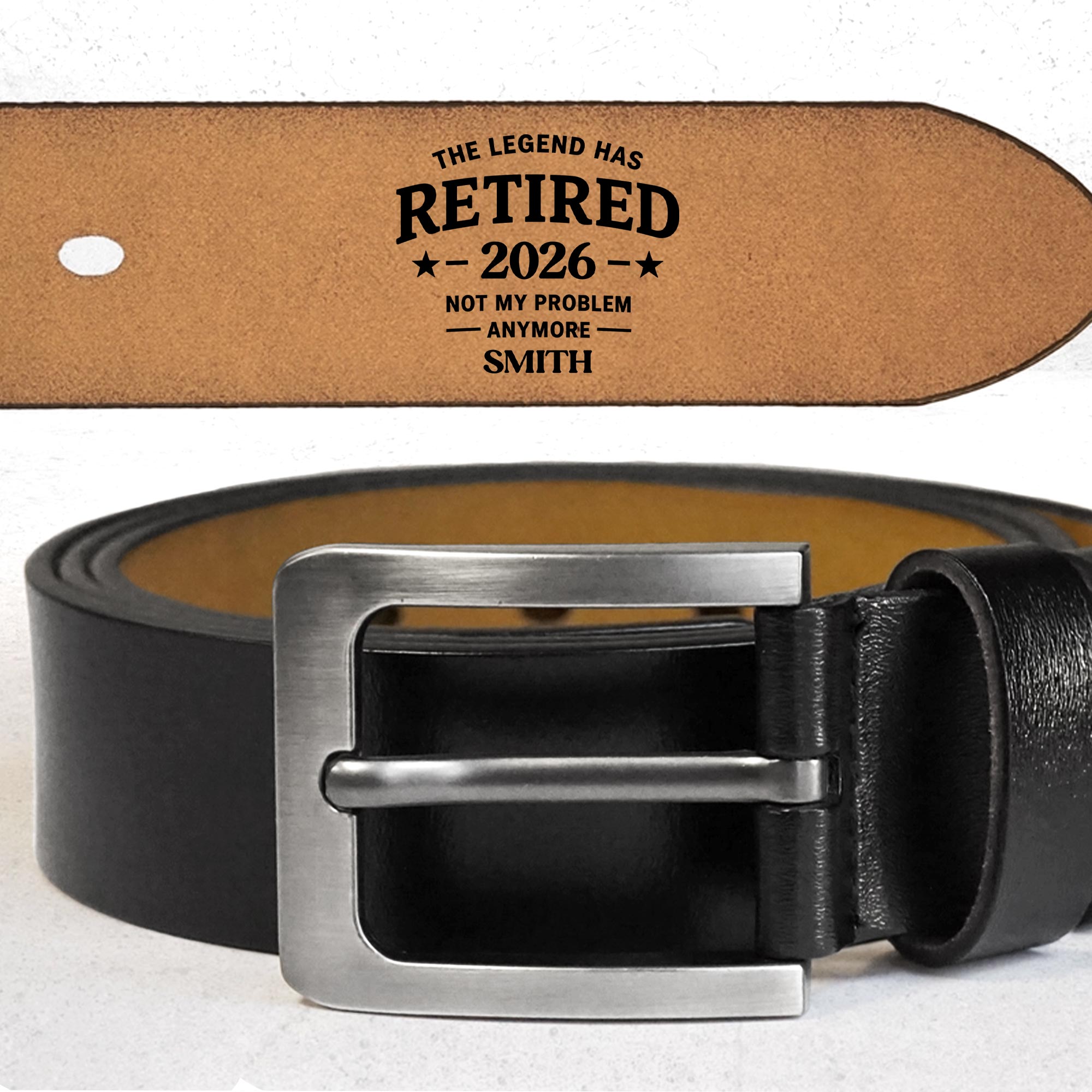 Personalized Engraved Leather Belt Custom Name Funny Gift for Dad