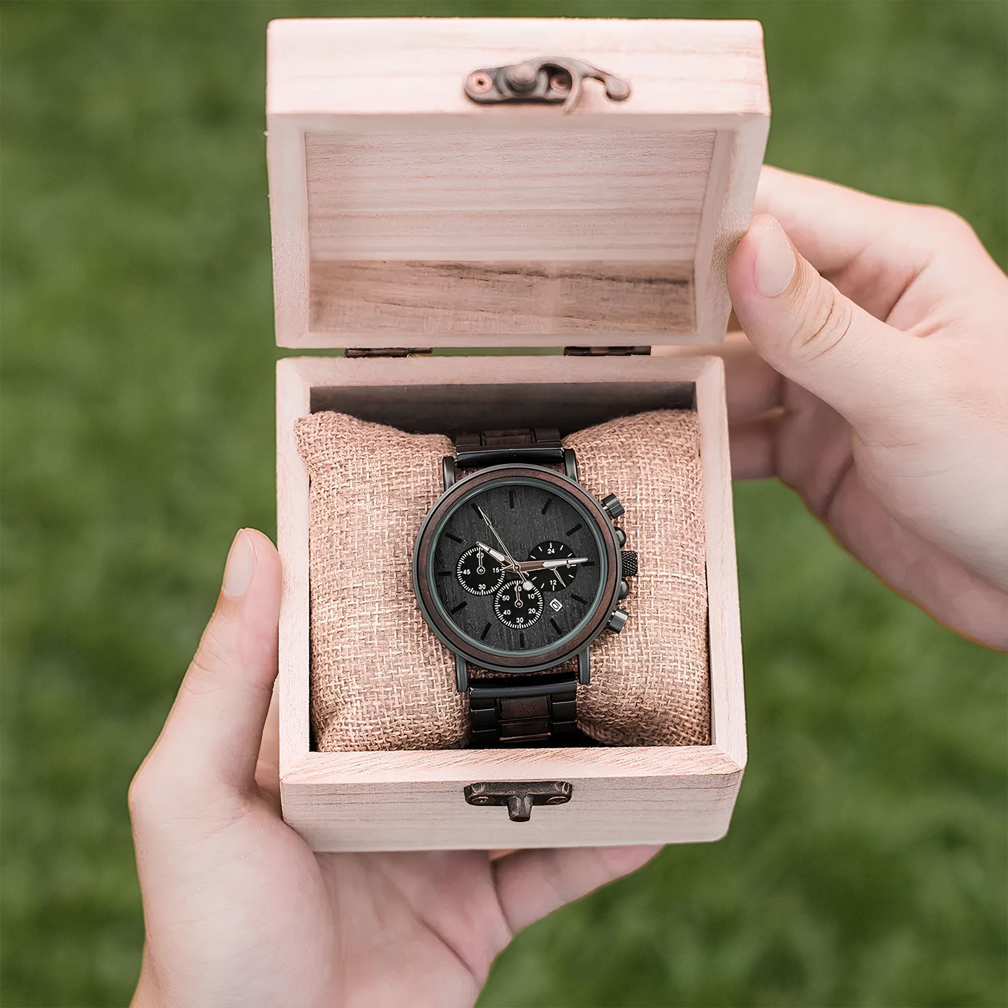 Personalized Engraved Wooden Watch Retirement Gift for Dad