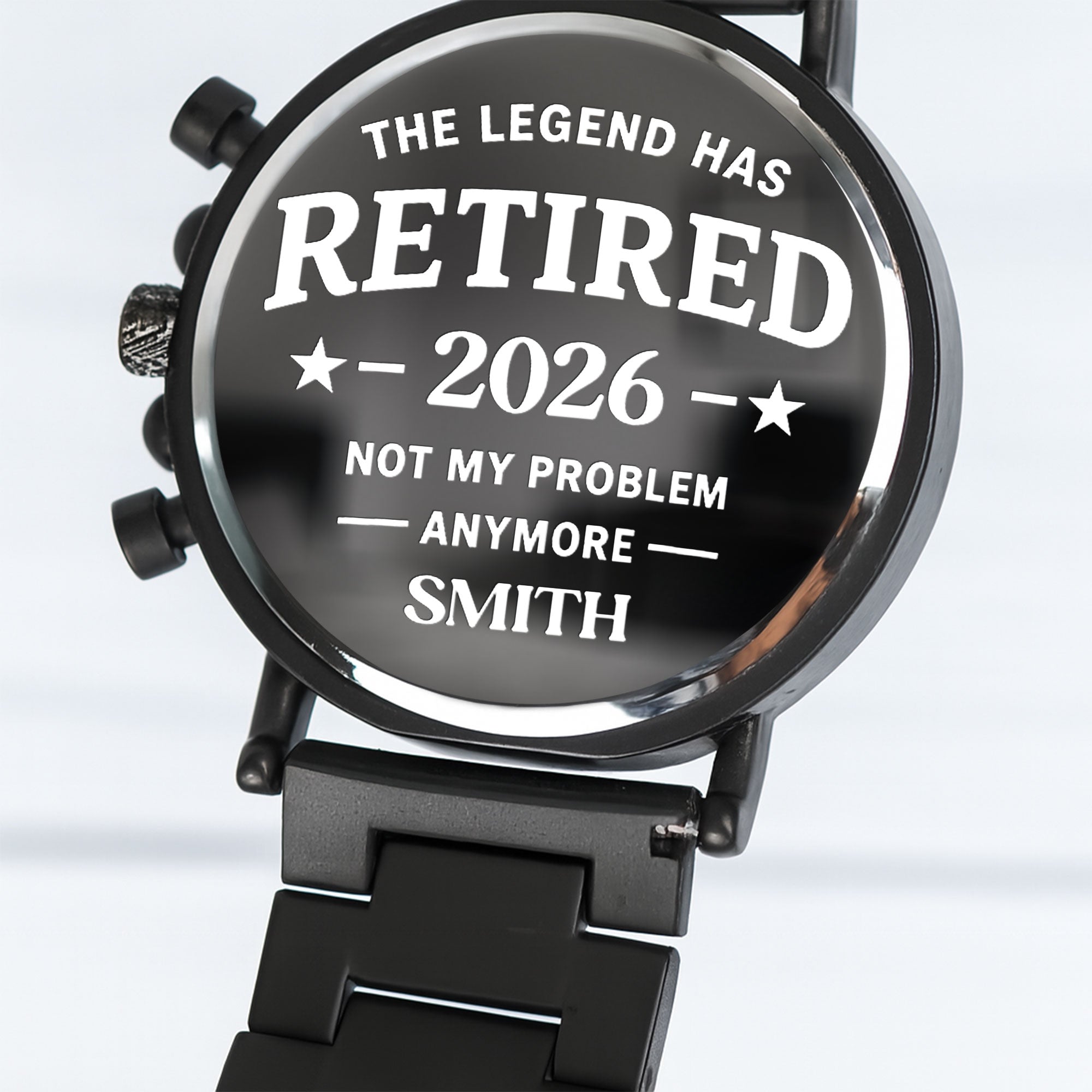 Personalized Engraved Wooden Watch Retirement Gift for Dad