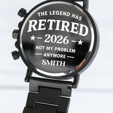 Load image into Gallery viewer, Personalized Engraved Wooden Watch Retirement Gift for Dad
