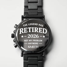 Load image into Gallery viewer, Personalized Engraved Wooden Watch Retirement Gift for Dad
