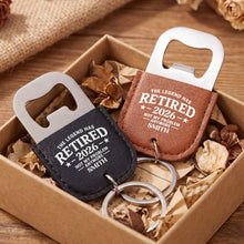 Load image into Gallery viewer, Personalized Leather Bottle Opener Keychain Custom Gift for Dad
