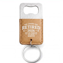 Load image into Gallery viewer, Personalized Leather Bottle Opener Keychain Custom Gift for Dad
