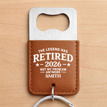 Load image into Gallery viewer, Personalized Leather Bottle Opener Keychain Custom Gift for Dad

