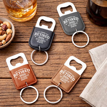 Load image into Gallery viewer, Personalized Leather Bottle Opener Keychain Custom Gift for Dad
