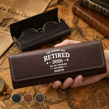 Load image into Gallery viewer, Personalized Leather Eyeglass Case Custom Name Gift for Dad
