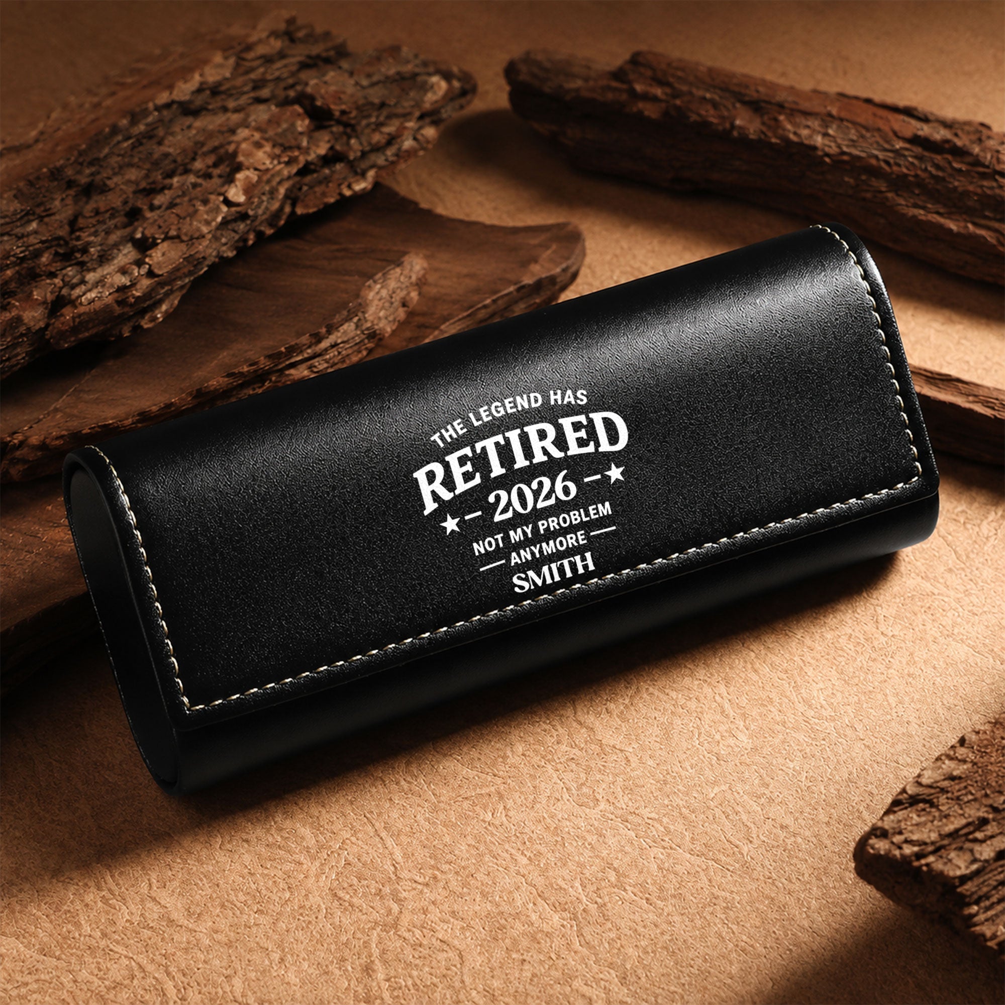Personalized Leather Eyeglass Case Custom Name Gift for Dad