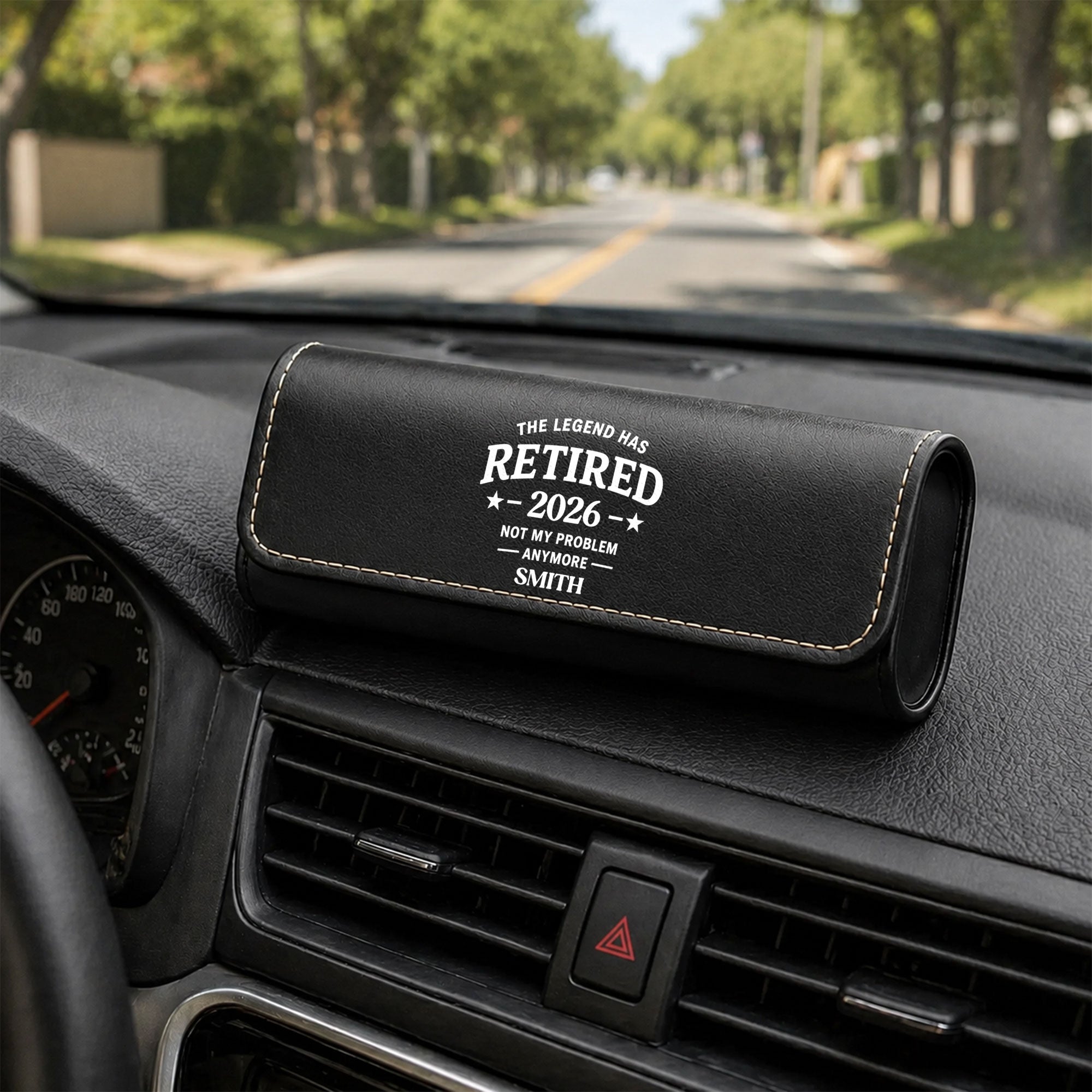 Personalized Leather Eyeglass Case Custom Name Gift for Dad