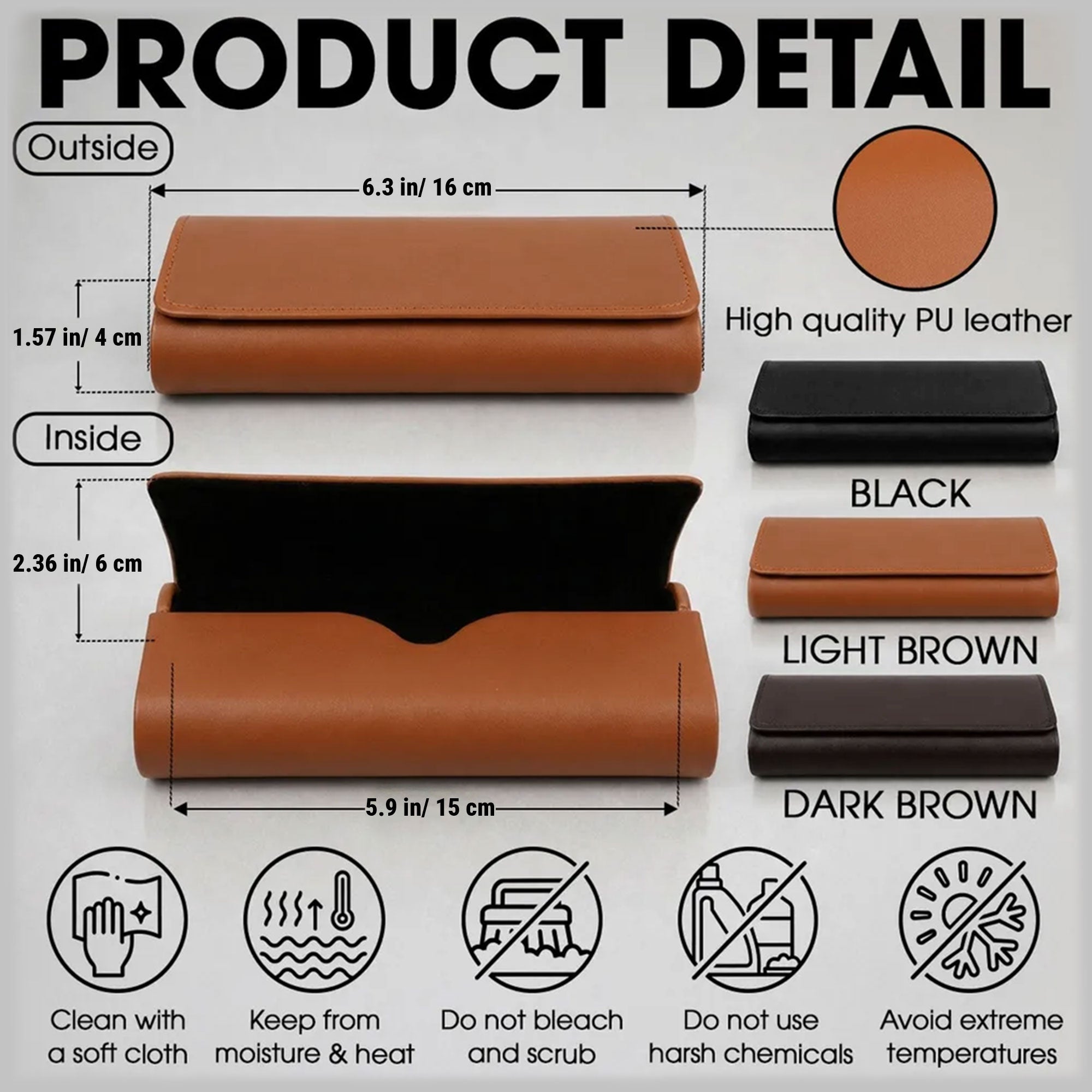 Personalized Leather Eyeglass Case Custom Name Gift for Dad