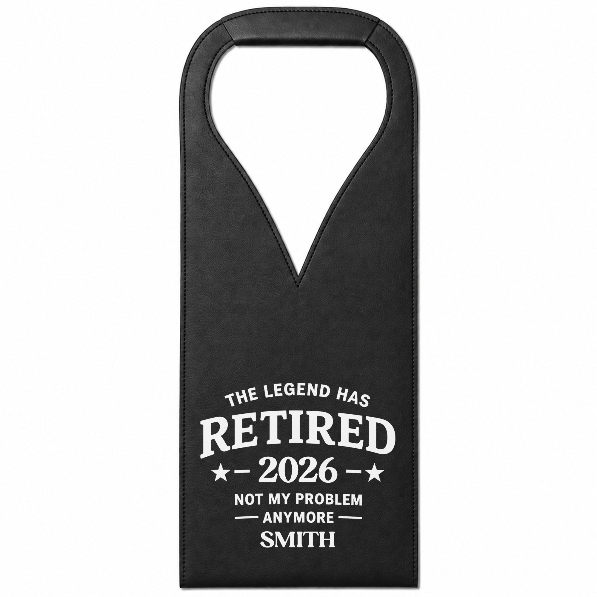Personalized Leather Wine Bag Custom Name Gift for Retirement