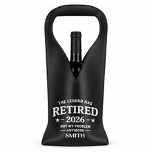 Load image into Gallery viewer, Personalized Leather Wine Bag Custom Name Gift for Retirement
