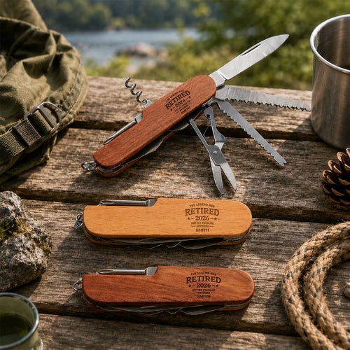 Personalized Wooden Multi Tool with Custom Name for Dad