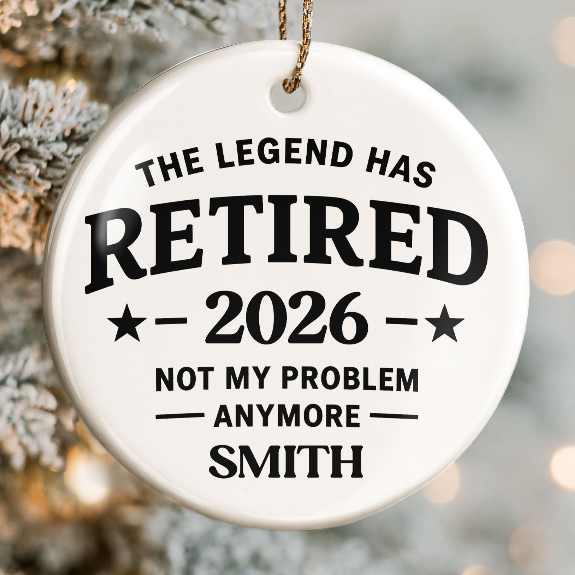 Personalized Ceramic Ornament Funny Retirement Gift for Dad
